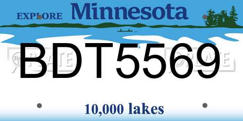 BDT5569 Minnesota License Plate