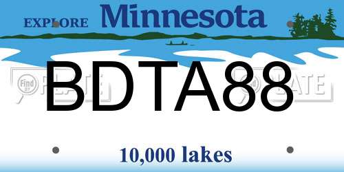 BDTA88 Minnesota License Plate