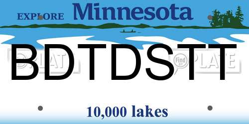 BDTDSTT Minnesota License Plate