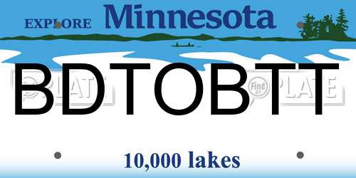 BDTOBTT Minnesota License Plate