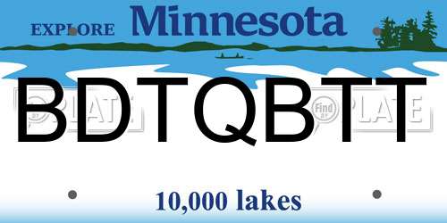 BDTQBTT Minnesota License Plate