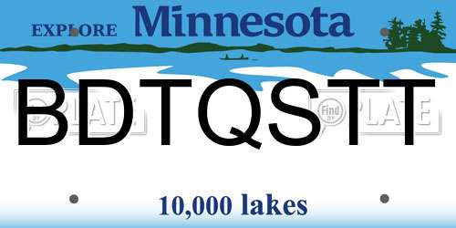 BDTQSTT Minnesota License Plate