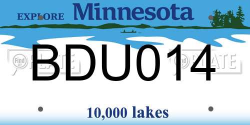 BDU014 Minnesota License Plate