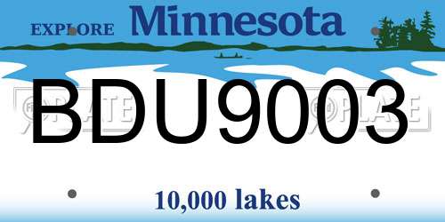 BDU9003 Minnesota License Plate