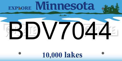 BDV7044 Minnesota License Plate