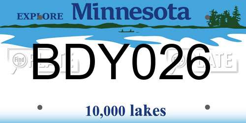BDY026 Minnesota License Plate