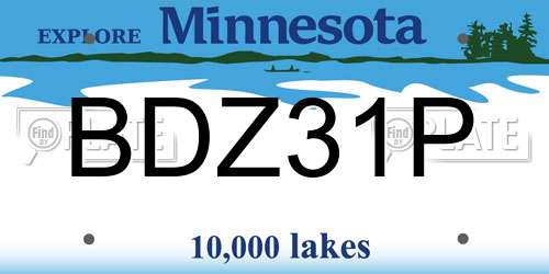 BDZ31P Minnesota License Plate