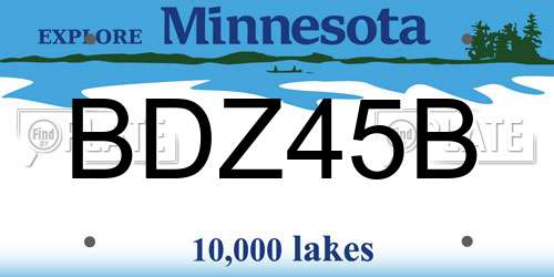 BDZ45B Minnesota License Plate
