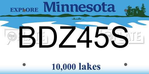 BDZ45S Minnesota License Plate