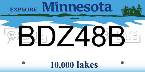 BDZ48B Minnesota License Plate
