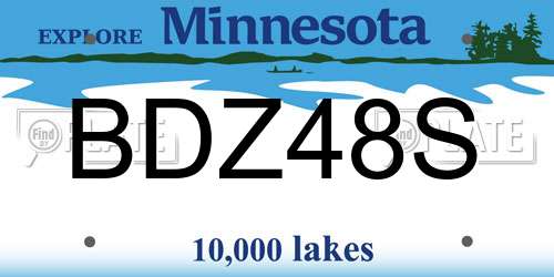 BDZ48S Minnesota License Plate