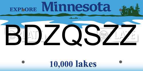 BDZQSZZ Minnesota License Plate