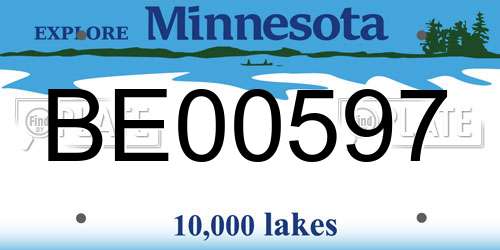 BE00597 Minnesota License Plate