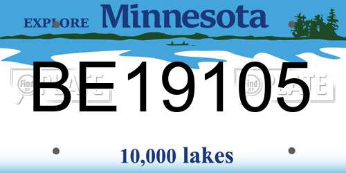 BE19105 Minnesota License Plate
