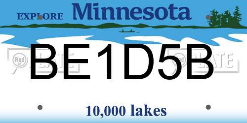 BE1D5B Minnesota License Plate