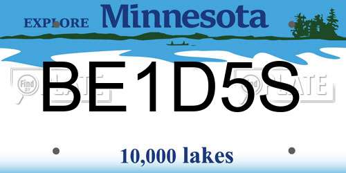 BE1D5S Minnesota License Plate