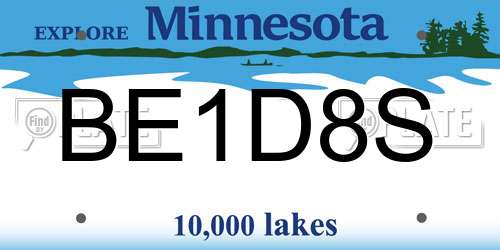 BE1D8S Minnesota License Plate