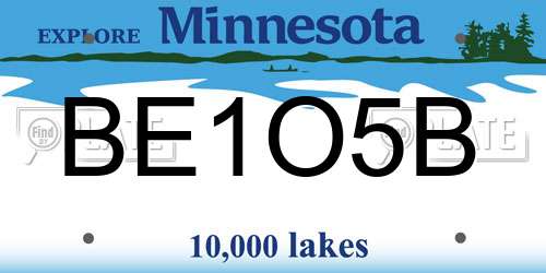 BE1O5B Minnesota License Plate