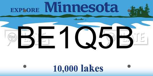 BE1Q5B Minnesota License Plate