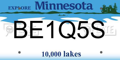 BE1Q5S Minnesota License Plate
