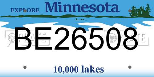 BE26508 Minnesota License Plate