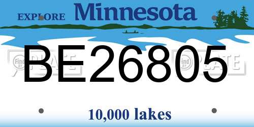 BE26805 Minnesota License Plate