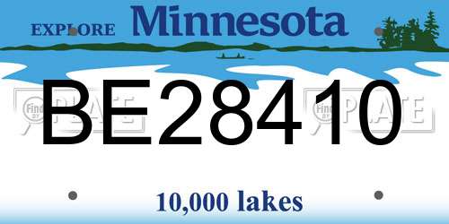 BE28410 Minnesota License Plate