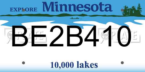 BE2B410 Minnesota License Plate