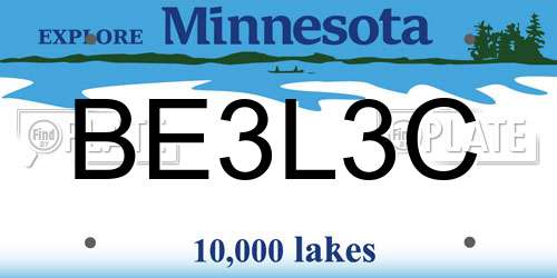 BE3L3C Minnesota License Plate