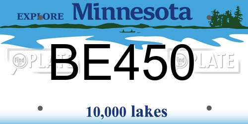 BE450 Minnesota License Plate