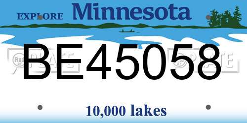 BE45058 Minnesota License Plate
