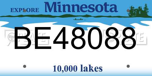 BE48088 Minnesota License Plate