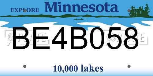 BE4B058 Minnesota License Plate