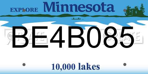 BE4B085 Minnesota License Plate