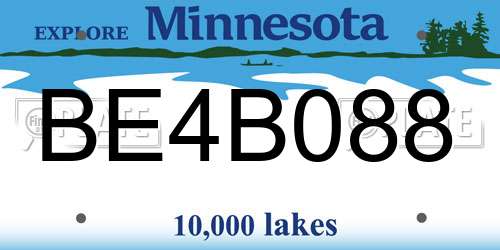 BE4B088 Minnesota License Plate