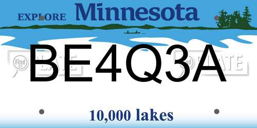 BE4Q3A Minnesota License Plate