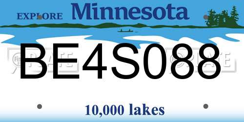 BE4S088 Minnesota License Plate