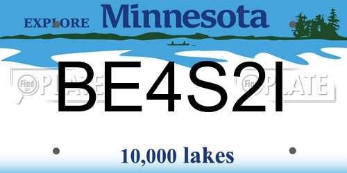 BE4S2I Minnesota License Plate