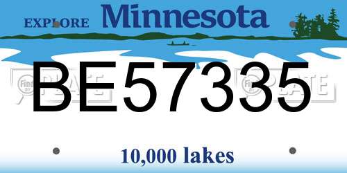 BE57335 Minnesota License Plate