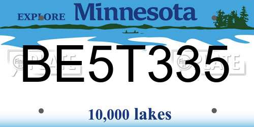 BE5T335 Minnesota License Plate
