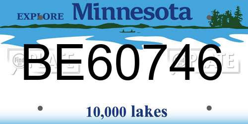 BE60746 Minnesota License Plate