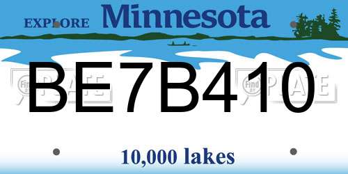BE7B410 Minnesota License Plate