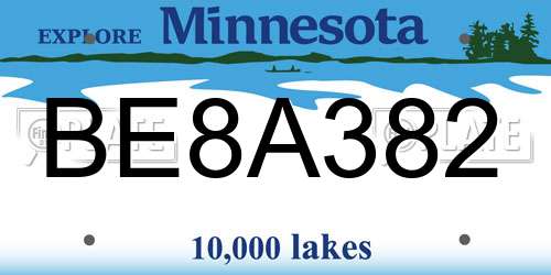 BE8A382 Minnesota License Plate