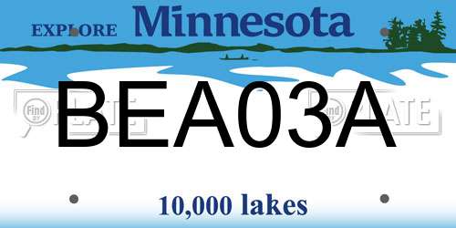 BEA03A Minnesota License Plate