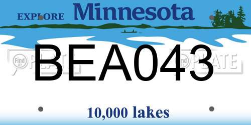 BEA043 Minnesota License Plate