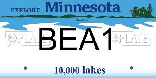 BEA1 Minnesota License Plate