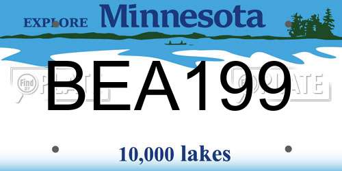 BEA199 Minnesota License Plate