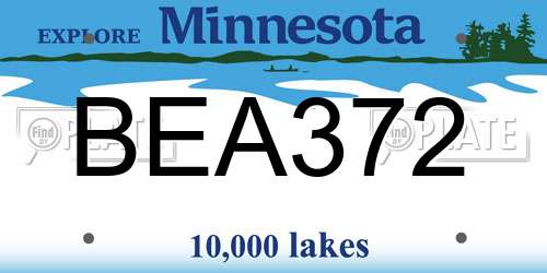 BEA372 Minnesota License Plate