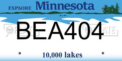 BEA404 Minnesota License Plate