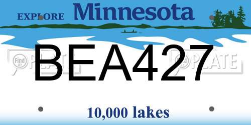 BEA427 Minnesota License Plate